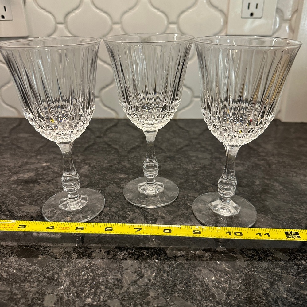 Fostoria Radiance Set of 3 Wine Glass Crystal Glassware